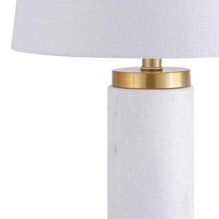 23" White And Gold Bedside Lamp With Empire Shade HomeRoots