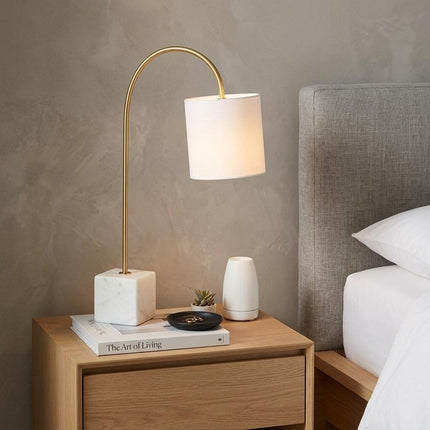 25" White Novelty Table Lamp With Drum Shade HomeRoots
