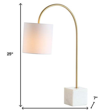 25" White Novelty Table Lamp With Drum Shade HomeRoots