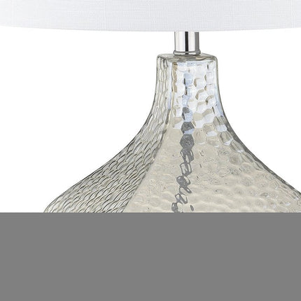 26" Clear Gourd Table Lamp With Drum Shade HomeRoots