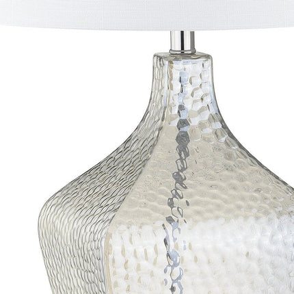 26" Clear Gourd Table Lamp With Drum Shade HomeRoots