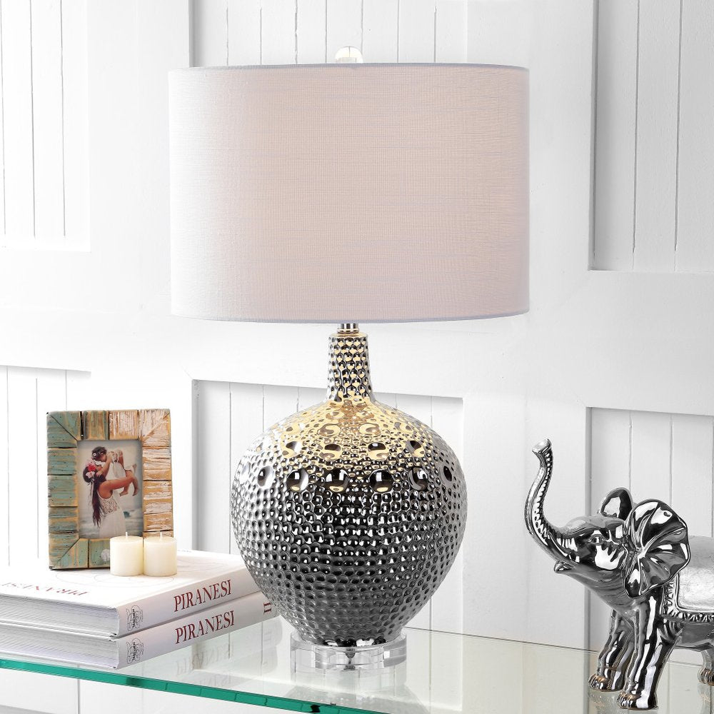 27" Clear Novelty Table Lamp LED With Drum Shade