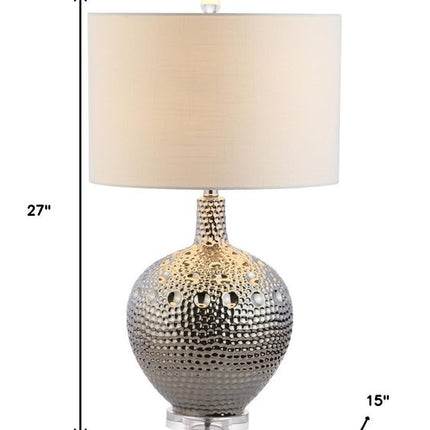 27" Clear Novelty Bedside Lamp With Drum Shade