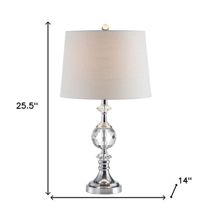 26" Silver Urn Bedside Lamp With Empire Shade HomeRoots
