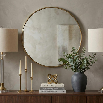 Set of Two 28" Clear And Gold Table Lamps With Drum Shades HomeRoots