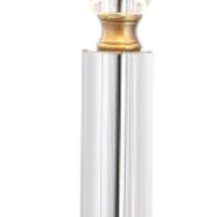 Set of Two 28" Clear And Gold Table Lamps With Drum Shades HomeRoots