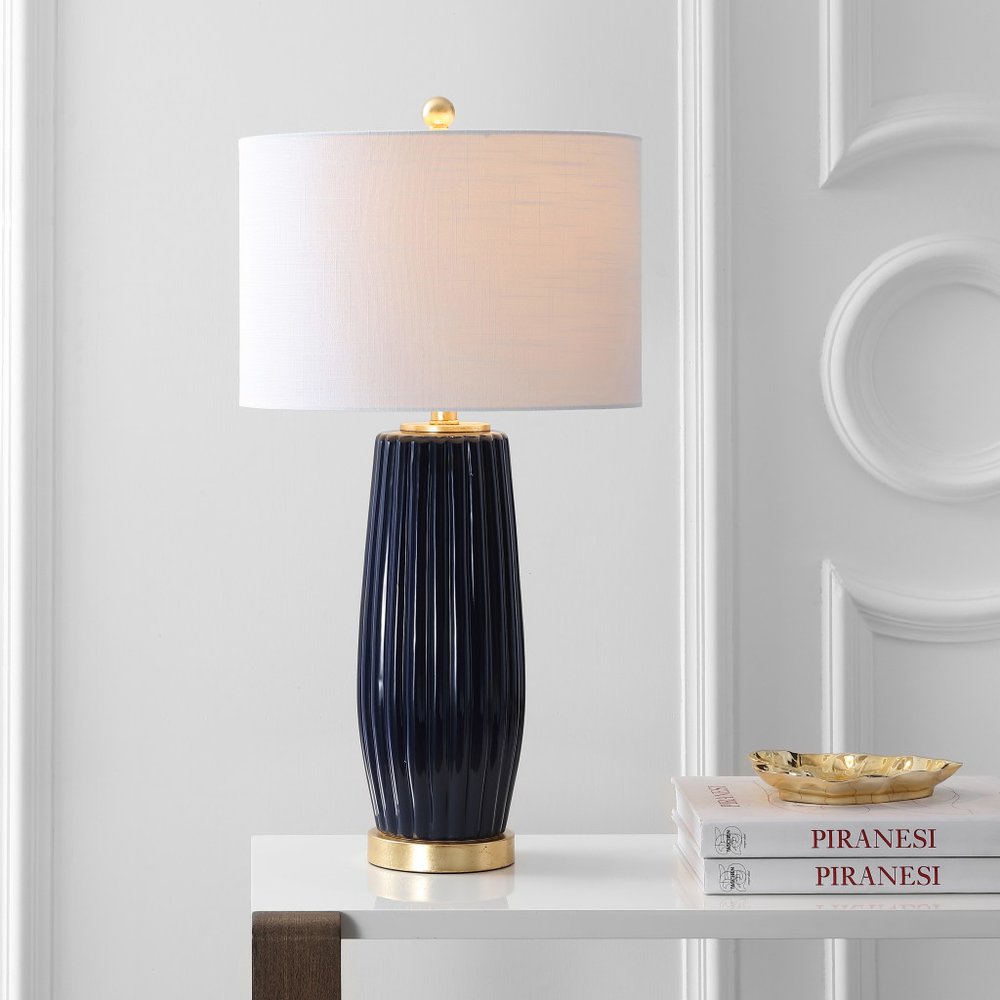29" Gold Novelty Table Lamp LED With Drum Shade