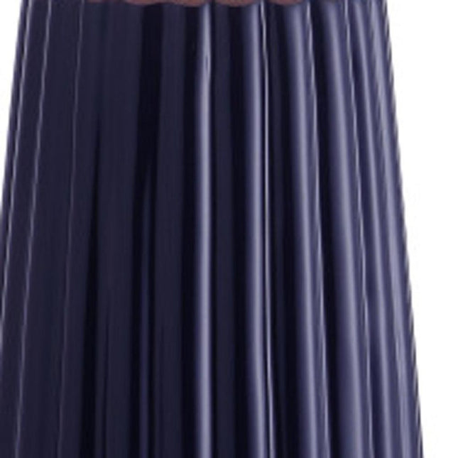 29" Navy Blue And Gold Table Lamp With Drum Shade