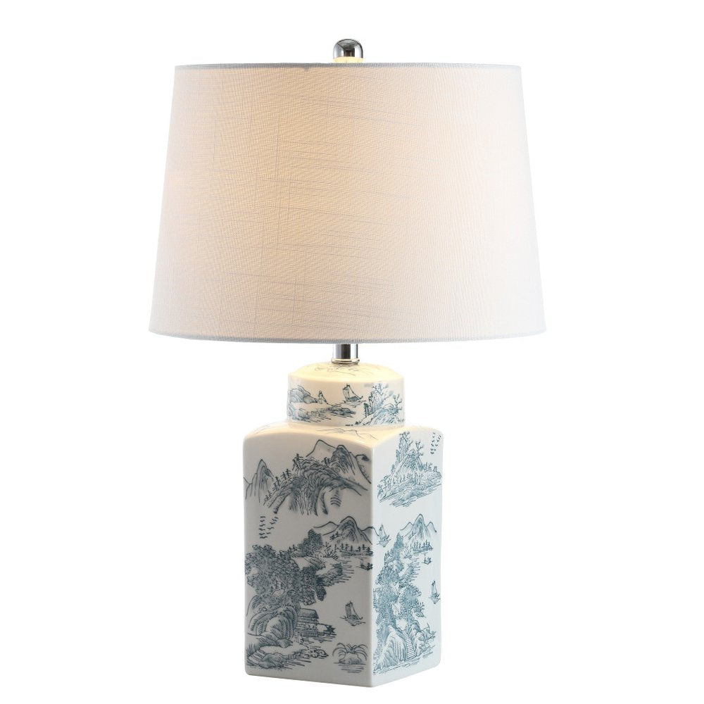 25" Blue Novelty Table Lamp LED With Drum Shade
