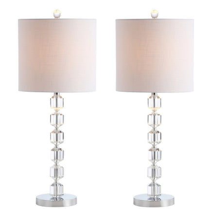 Set of Two 28" Silver Table Lamps With Drum Shades