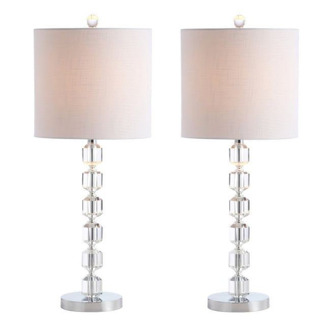 Set of Two 28" Silver Table Lamps With Drum Shades HomeRoots