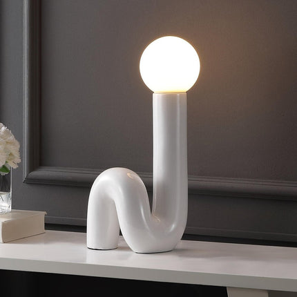 18" White Novelty Globe Lamp HomeRoots