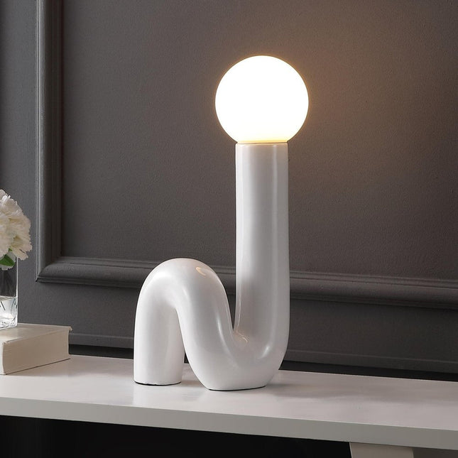 18" White Novelty Globe Lamp HomeRoots