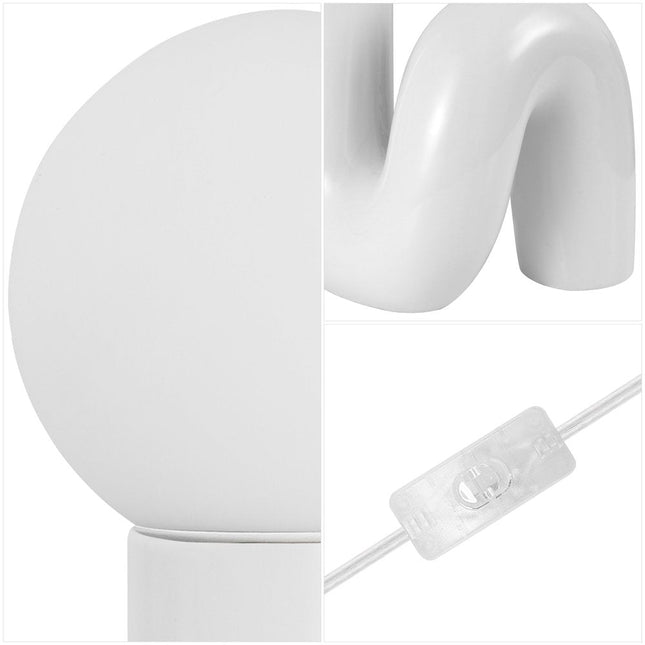 18" White Novelty Globe Lamp HomeRoots