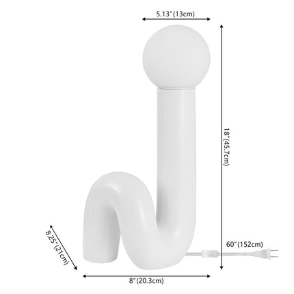 18" White Novelty Globe Lamp HomeRoots