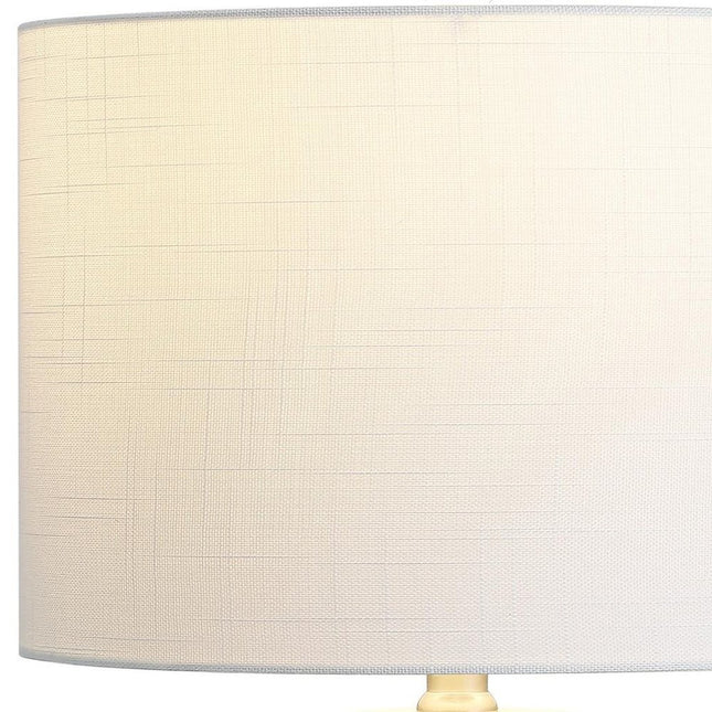 Set of Two 21" Clear Novelty Table Lamps With Drum Shades