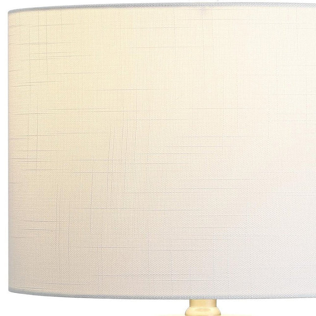 Set of Two 21" Clear Novelty Table Lamps With Drum Shades HomeRoots