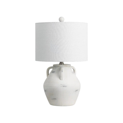 Set of Two 21" Clear Novelty Table Lamps With Drum Shades HomeRoots