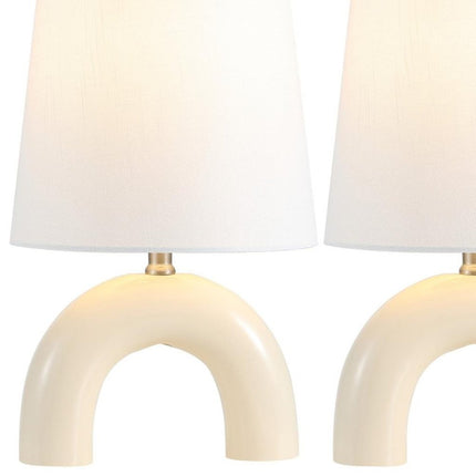 Set of Two 18" Clear Novelty Table Lamps With Empire Shades HomeRoots