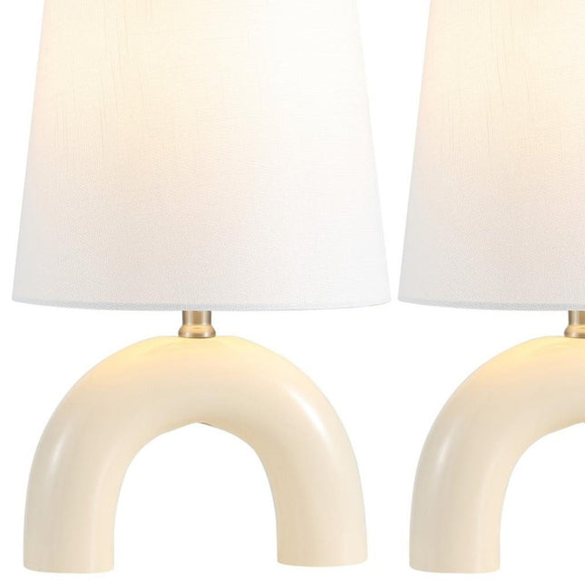 Set of Two 18" Clear Novelty Table Lamps With Empire Shades HomeRoots