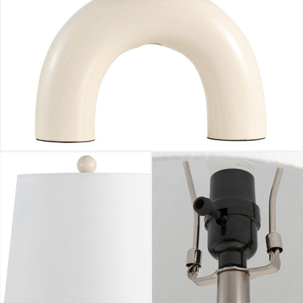 Set of Two 18" Clear Novelty Table Lamps With Empire Shades HomeRoots