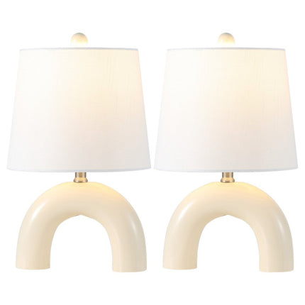 Set of Two 18" Clear Novelty Table Lamps With Empire Shades HomeRoots