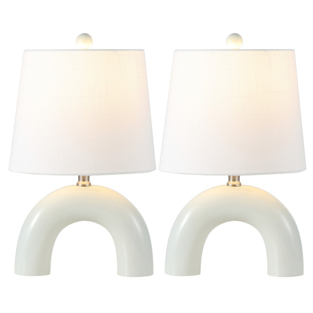 Set of Two 18" Clear Novelty Table Lamps LED With Empire Shades