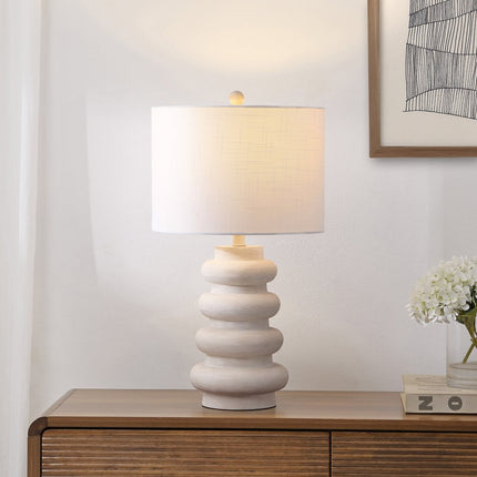 26" Clear Round Table Lamp With Drum Shade HomeRoots