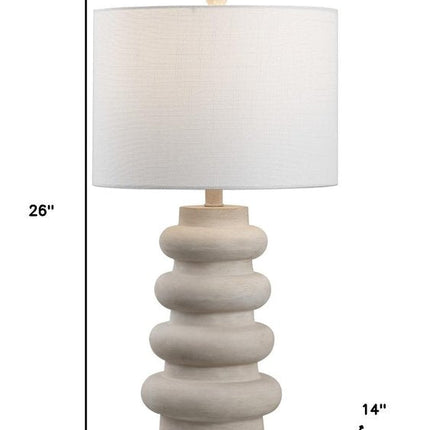 26" Clear Round Table Lamp With Drum Shade HomeRoots