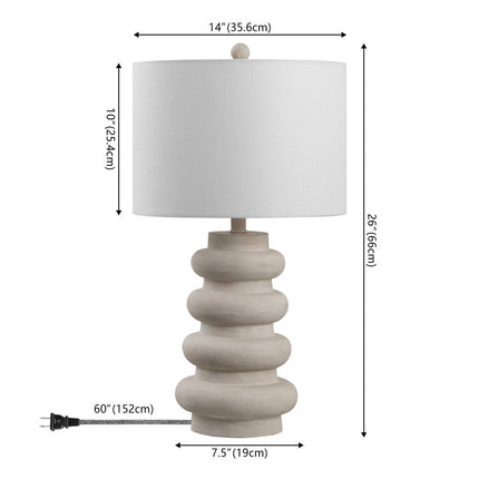 26" Clear Round Table Lamp With Drum Shade HomeRoots