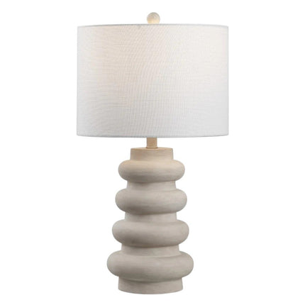 26" Clear Round Table Lamp With Drum Shade HomeRoots