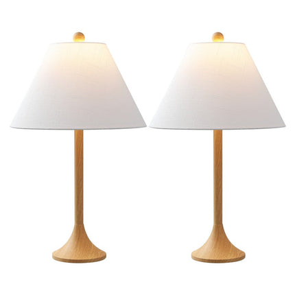 Set of Two 25" Brown Table Lamps With Empire Shades HomeRoots