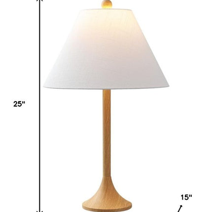 Set of Two 25" Brown Table Lamps With Empire Shades HomeRoots
