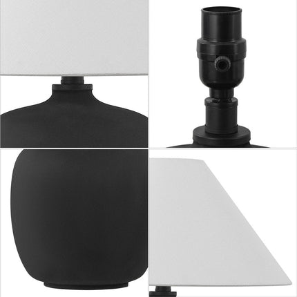 Set of Two 18" Clear Novelty Table Lamps With Empire Shades HomeRoots
