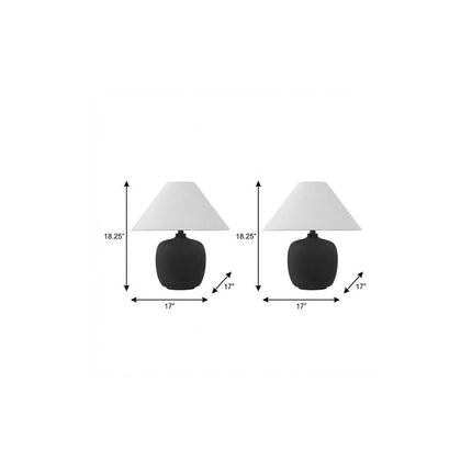 Set of Two 18" Clear Novelty Table Lamps With Empire Shades HomeRoots
