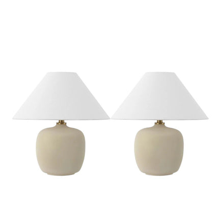Set of Two 18" Clear Novelty Table Lamps With Empire Shades HomeRoots