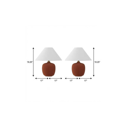 Set of Two 18" Clear Novelty Table Lamps With Empire Shades HomeRoots