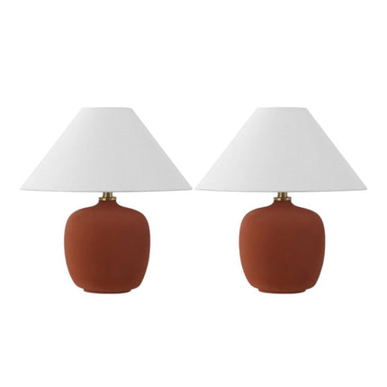 Set of Two 18" Clear Novelty Table Lamps With Empire Shades HomeRoots