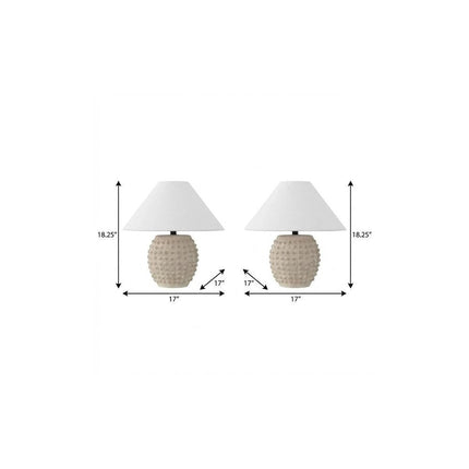 Set of Two 18" Clear Novelty Table Lamps With Empire Shades HomeRoots