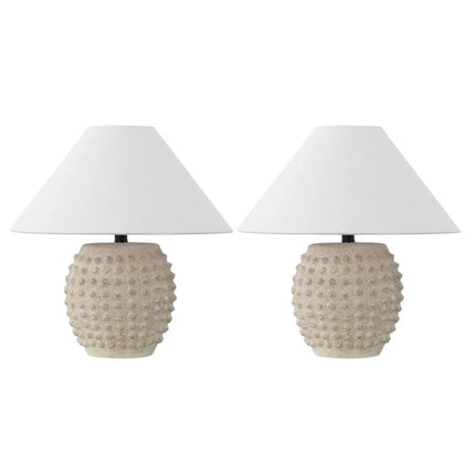 Set of Two 18" Clear Novelty Table Lamps With Empire Shades HomeRoots