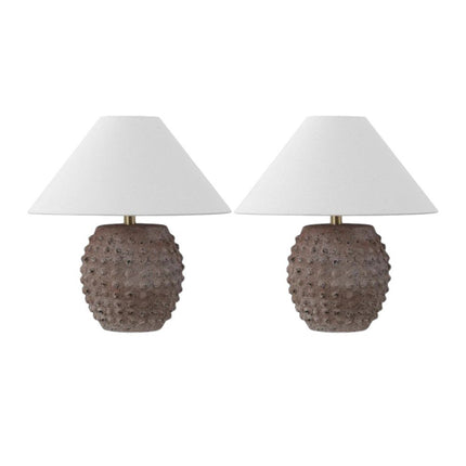 Set of Two 18" Clear Novelty Table Lamps With Empire Shades