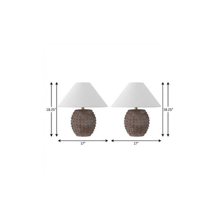 Set of Two 18" Clear Novelty Table Lamps With Empire Shades