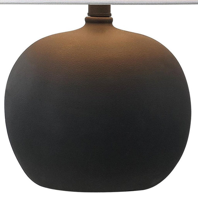 Set of Two 18" Black Round Bedside Lamps With Cone Shades HomeRoots
