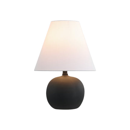Set of Two 18" Black Round Bedside Lamps With Cone Shades HomeRoots