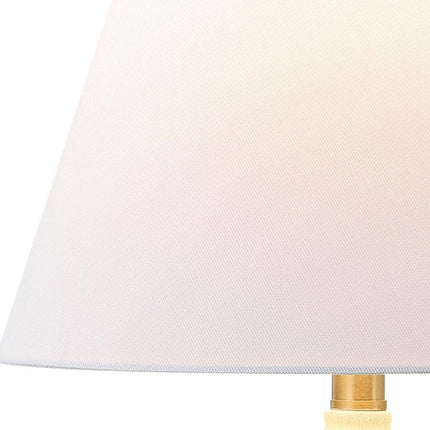 Set of Two 18" Clear Novelty Table Lamps With Cone Shades HomeRoots
