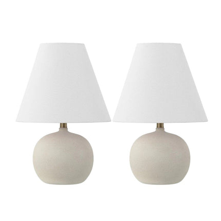 Set of Two 18" Clear Novelty Table Lamps With Cone Shades HomeRoots