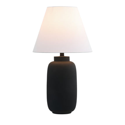 Set of Two 25" Black Urn Table Lamps With Cone Shades HomeRoots