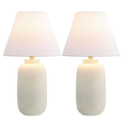 Set of Two 25" Cream Table Lamps With Cone Shades HomeRoots
