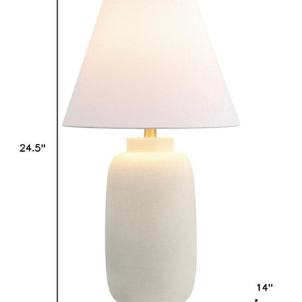 Set of Two 25" Cream Table Lamps With Cone Shades HomeRoots