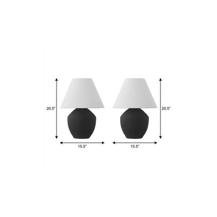 Set of Two 21" Clear Novelty Table Lamps With Empire Shades HomeRoots